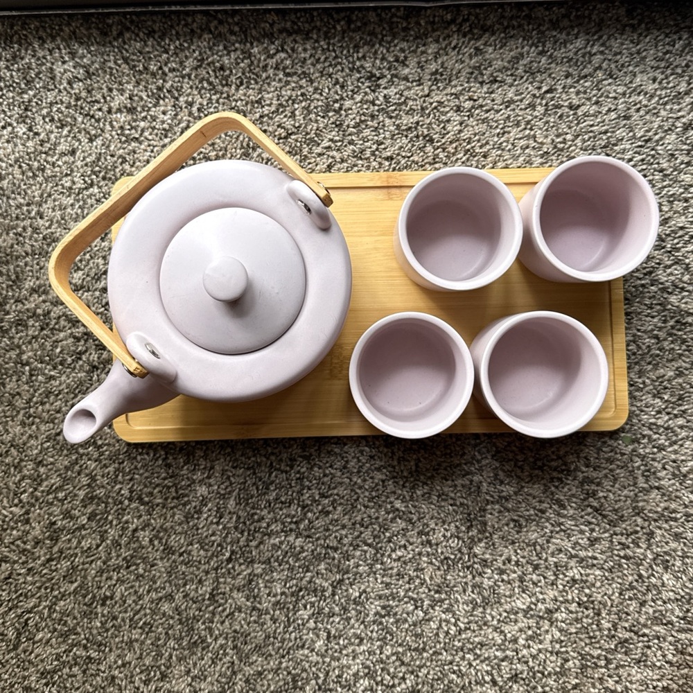 Tea Set with Tray-Lavender - Picture 3 of 9